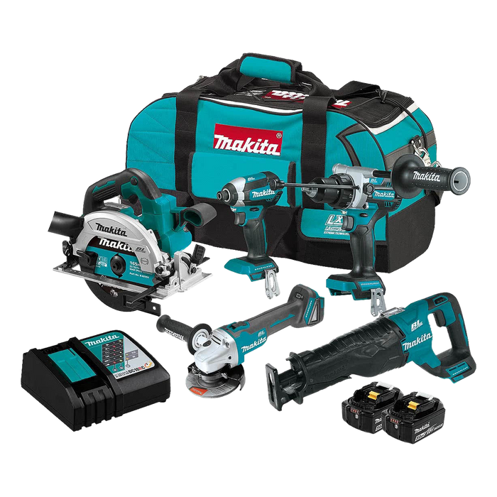 Makita Cordless Jobsite Combo Kit 8pc 18V 5Ah