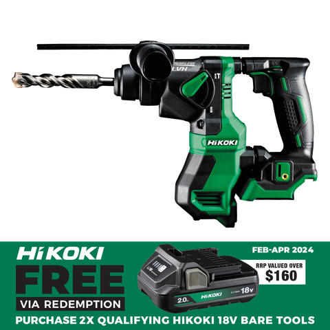 HiKOKI Cordless Rotary Hammer Drill Brushless 18mm SDS+ 18v - Bare Tool