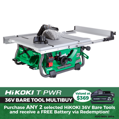 HiKOKI Cordless Table Saw Brushless 254mm 36v - Bare Tool