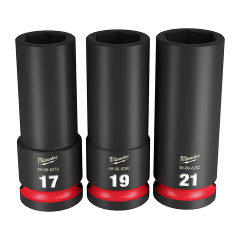 Milwaukee SHOCKWAVE Deep Impact Socket Set 1/2in Dr 3pc