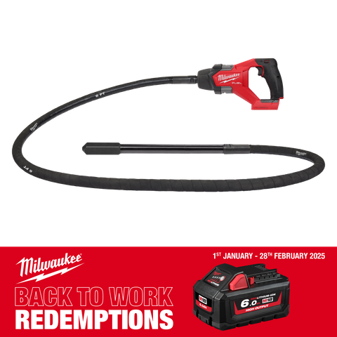 Milwaukee M18 FUEL Cordless Concrete Vibrator 2.4m 18V - Bare Tool