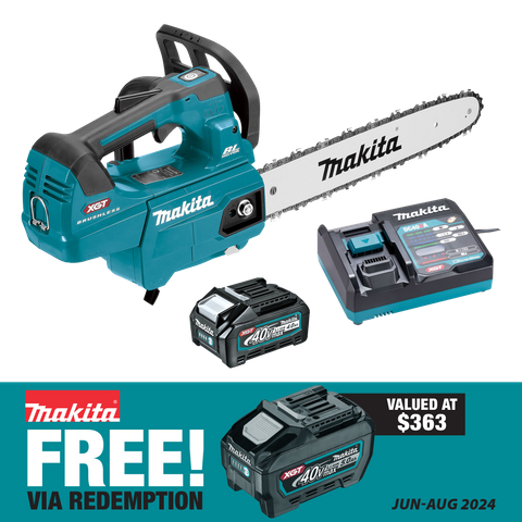 Makita XGT Cordless Chainsaw Brushless Top Handle 350mm/14in 40v 4Ah