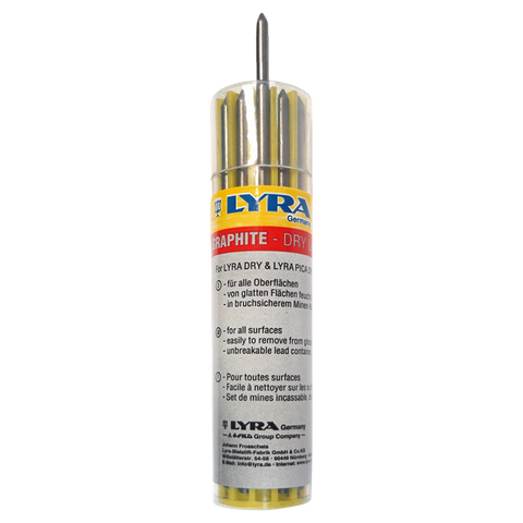 Lyra Dry Profi Construction Pencil Refill Graphite 12pk