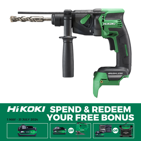 HiKOKI Cordless Rotary Hammer Drill Brushless SDS+ 18mm 18v - Bare Tool