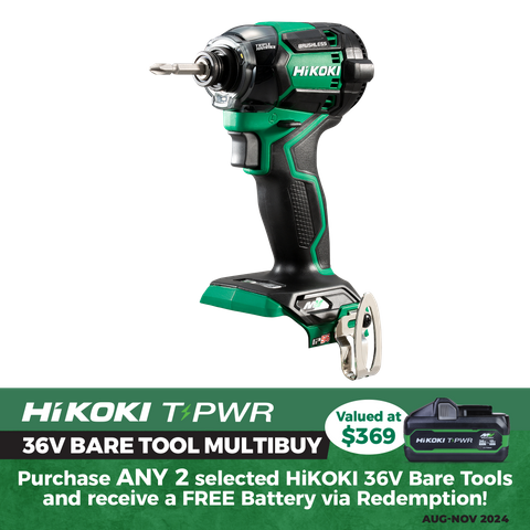 HiKOKI Cordless Impact Driver Triple Hammer 215Nm Brushless 36V - Bare Tool