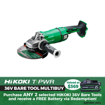 HiKOKI Cordless Angle Grinder Brushless Safety 180mm 36v - Bare Tool