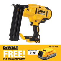 DEWALT Cordless Finish Nailer Brushless 18Ga 18v - Bare Tool