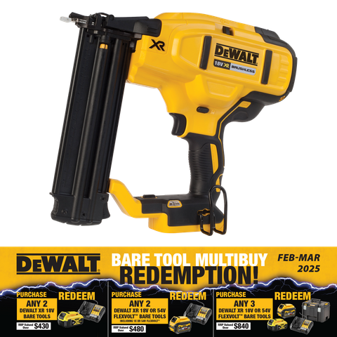 DeWalt Cordless Finish Nailer Brushless 18Ga 18v - Bare Tool