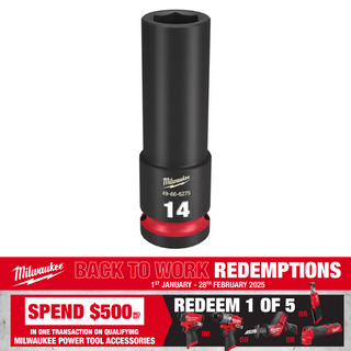 Milwaukee Deep Impact Socket 1/2in Dr 14mm