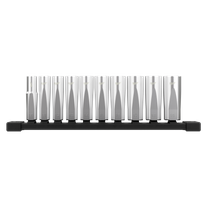 Milwaukee Socket Set Deep 3/8in Dr Metric 10pc on Rail