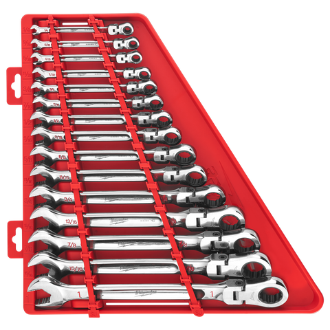 Milwaukee Spanner Set Flex Head 15pc SAE 9/32 - 1in