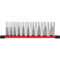 Milwaukee Socket Set Deep 3/8in Dr SAE 10pc on Rail