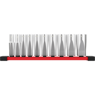 Milwaukee Socket Set Deep 3/8in Dr SAE 10pc on Rail