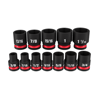 Milwaukee Shockwave Impact Socket Set 1/2in Dr SAE 12pc