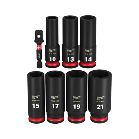 Milwaukee Shockwave Deep Impact Socket Set 3/8in Dr Metric 8pc