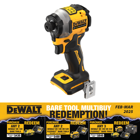 DeWalt Cordless Impact Driver Brushless 3 Speed 18V - Bare Tool