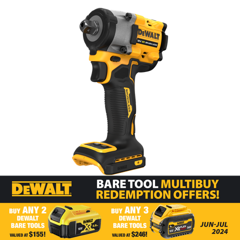 DeWalt Cordless Impact Wrench Brushless Compact 1/2in Pin 18V - Bare Tool