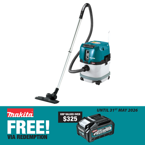 Makita XGT Cordless Vacuum Cleaner Brushless Wet/Dry 15L 40v - Bare Tool