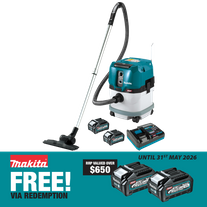 Makita XGT Cordless Vacuum Cleaner Brushless Wet/Dry 15L 40v 4Ah