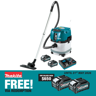 Makita XGT Cordless Vacuum Cleaner Brushless Wet/Dry 15L 40v 4Ah