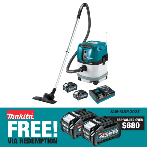 Makita XGT Cordless Vacuum Cleaner Brushless Wet/Dry 15L 40v 4Ah