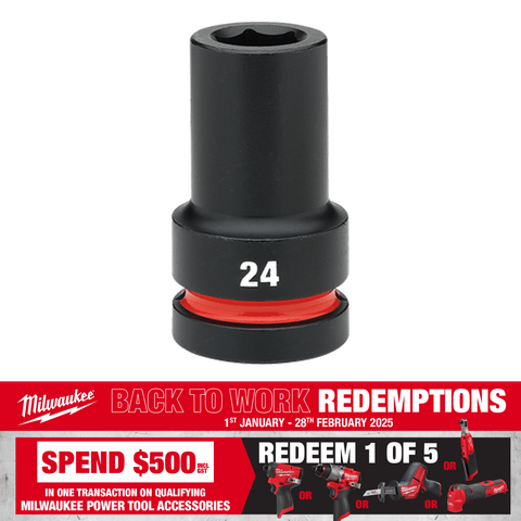 Milwaukee Deep Impact Socket 1in Dr 24mm