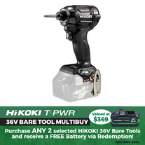 HiKOKI Cordless Impact Driver Triple Hammer 215Nm Strong Black 36v - Bare Tool