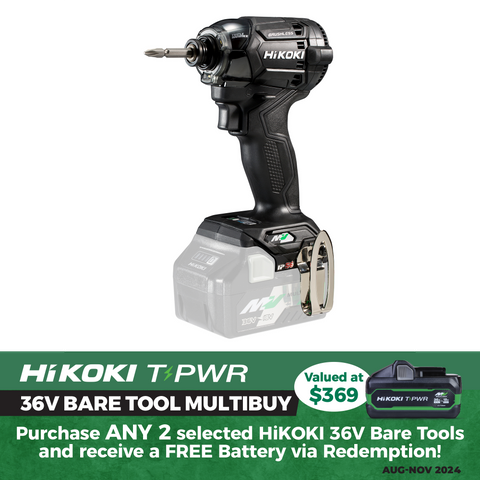 HiKOKI Cordless Impact Driver Triple Hammer 215Nm Strong Black 36v - Bare Tool