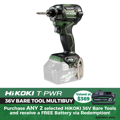 HiKOKI Cordless Impact Driver Triple Hammer 215Nm Forest Green 36v - Bare Tool