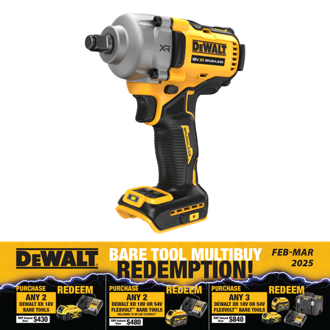 DeWalt Cordless Impact Wrench Mid Torque Brushless Ring 812Nm 18V - Bare Tool