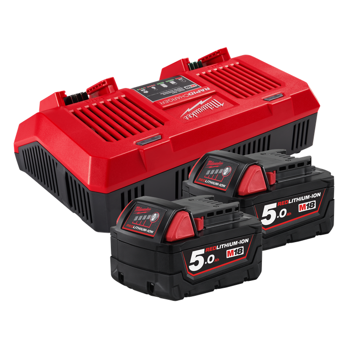 Milwaukee m18 5.0 battery 2 pack with discount charger