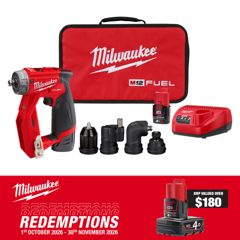 Milwaukee M12 FUEL Cordless Installation Drill/Driver Kit 12V 2Ah