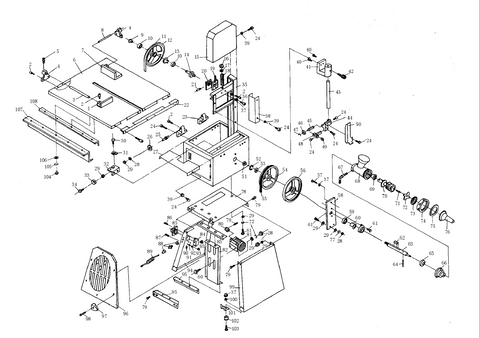 Parts for TSBM ToolShed Meat Bandsaw