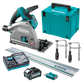 Makita XGT Cordless Plunge Saw 165mm 40v 4Ah with 1.4m Rail and Clamps