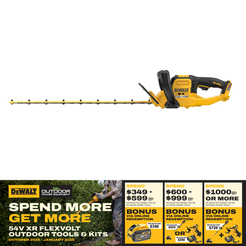 DeWalt Cordless Hedge Trimmer Brushless 650mm 54V - Bare Tool