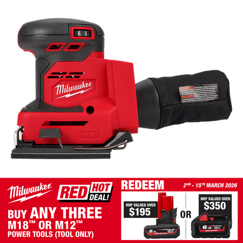 Milwaukee M18 Cordless Sander 1/4 Sheet 18V - Bare Tool