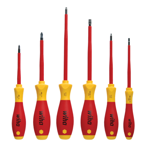 Wiha Screwdriver Set Electrical 1000V VDE 6pc Slot/Pozi/Sq