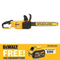DEWALT FLEXVOLT Cordless Chainsaw Brushless 45cm/18in 54V - Bare Tool