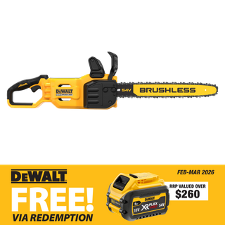 DEWALT FLEXVOLT Cordless Chainsaw Brushless 45cm/18in 54V - Bare Tool