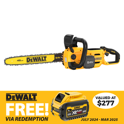 DeWalt Cordless Chainsaw Brushless 45cm/18in 54V - Bare Tool