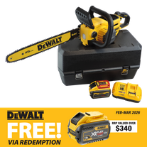 DEWALT FLEXVOLT Cordless Chainsaw Brushless 45cm/18in 54V 9Ah with Case