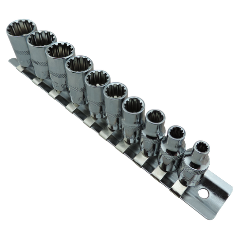 ToolShed Spline Socket Set 1/4in Dr 10pc