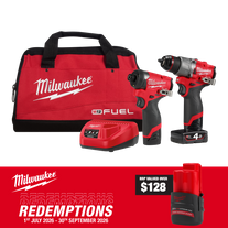 Milwaukee M12 FUEL Cordless Hammer Drill & Impact Driver 2A2 12V 4Ah/2Ah