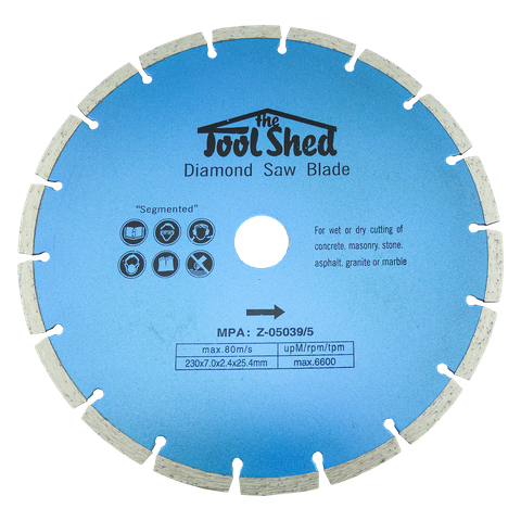 ToolShed Diamond Blade 230mm Segmented Rim