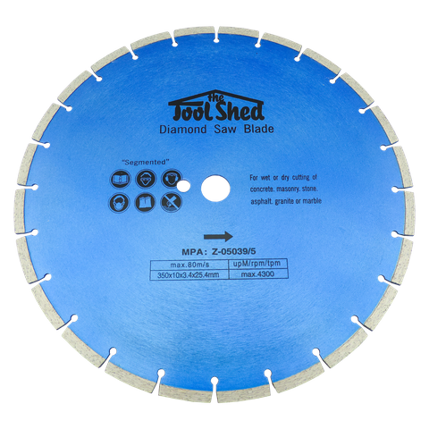 ToolShed Diamond Blade 350mm Segmented Rim
