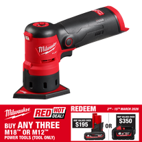 Milwaukee M12 Cordless Orbital Detail Sander 12V - Bare Tool