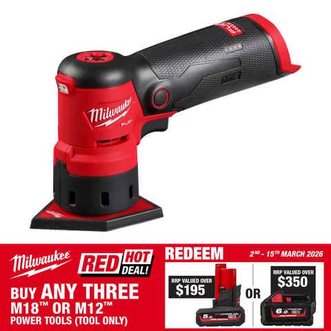 Milwaukee M12 Cordless Orbital Detail Sander 12V - Bare Tool