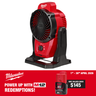 Milwaukee M12 Cordless Mounting Fan 12v - Bare Tool