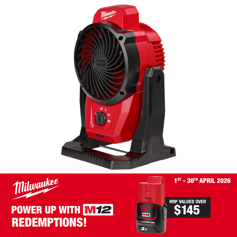 Milwaukee M12 Cordless Mounting Fan 12v - Bare Tool