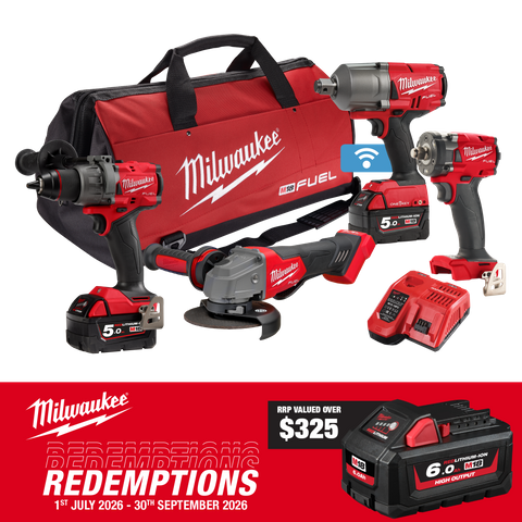 Milwaukee M18 FUEL Cordless Power Pack Brushless 4pc Kit 4B3 18V 5Ah